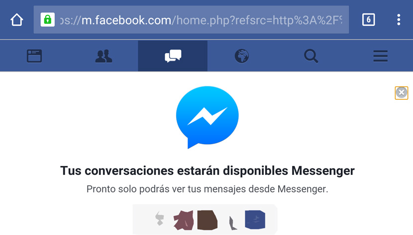 Facebook Messenger instalación forzada