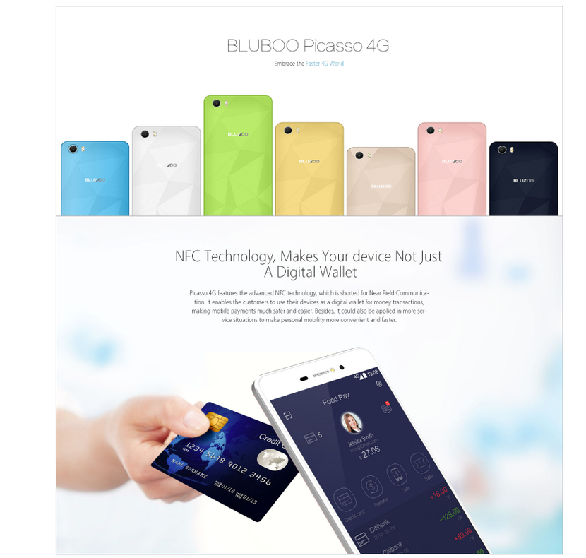 Bluboo picasso 4G con NFC